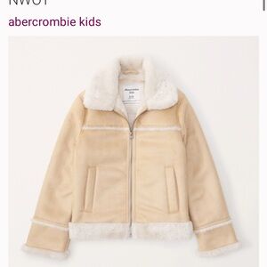 Abercrombie Kids Beige Faux Shearling Coat